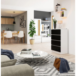 Комод Akord K60 4SZ (White/Black Gloss) Thumb