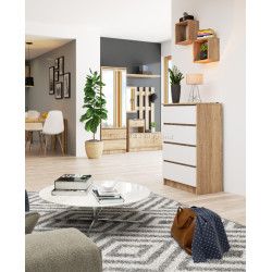 Комод Akord K60 4SZ (White/Sonoma)