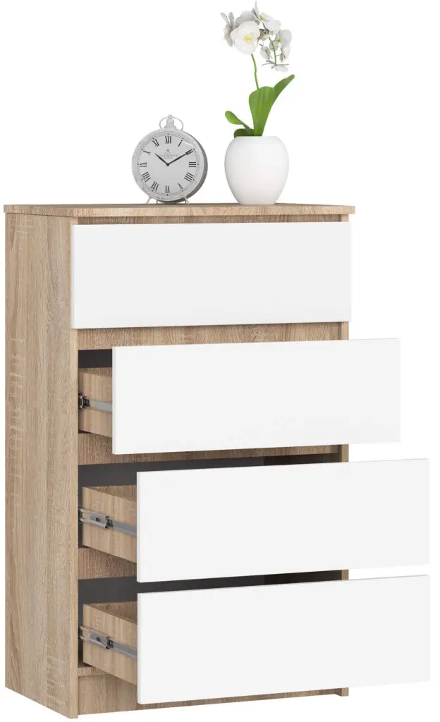 Комод Akord K60 4SZ (White/Sonoma)