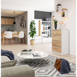 Комод Akord K60 4SZ (White/Sonoma Oak) Thumb