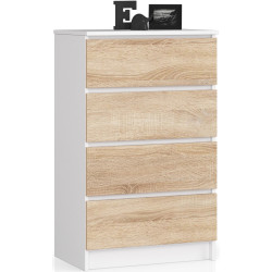 Комод Akord K60 4SZ (White/Sonoma Oak) Thumb