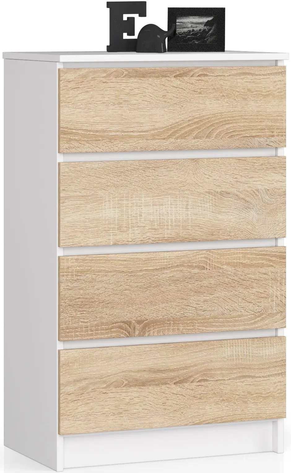 Комод Akord K60 4SZ (White/Sonoma Oak) - 3