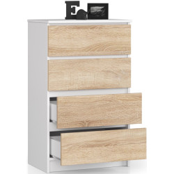 Комод Akord K60 4SZ (White/Sonoma Oak) Thumb