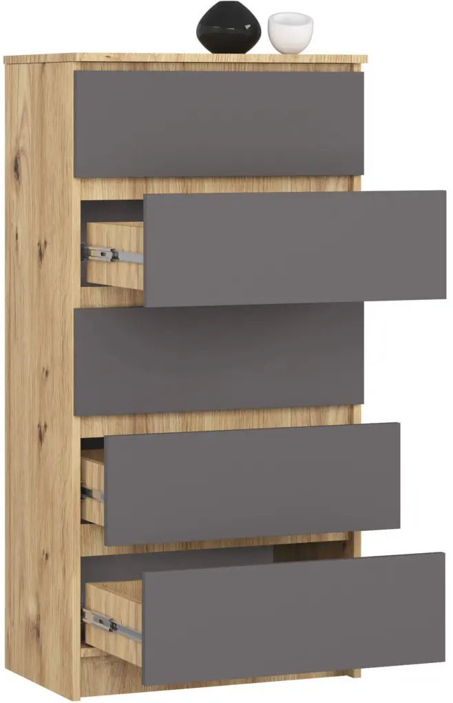 Comoda Akord K60 5SZ (Artisan Oak/Graphite Grey)