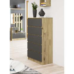 Comoda Akord K60 5SZ (Artisan Oak/Graphite Grey)