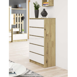 Comoda Akord K60 5SZ (Artisan Oak/White)