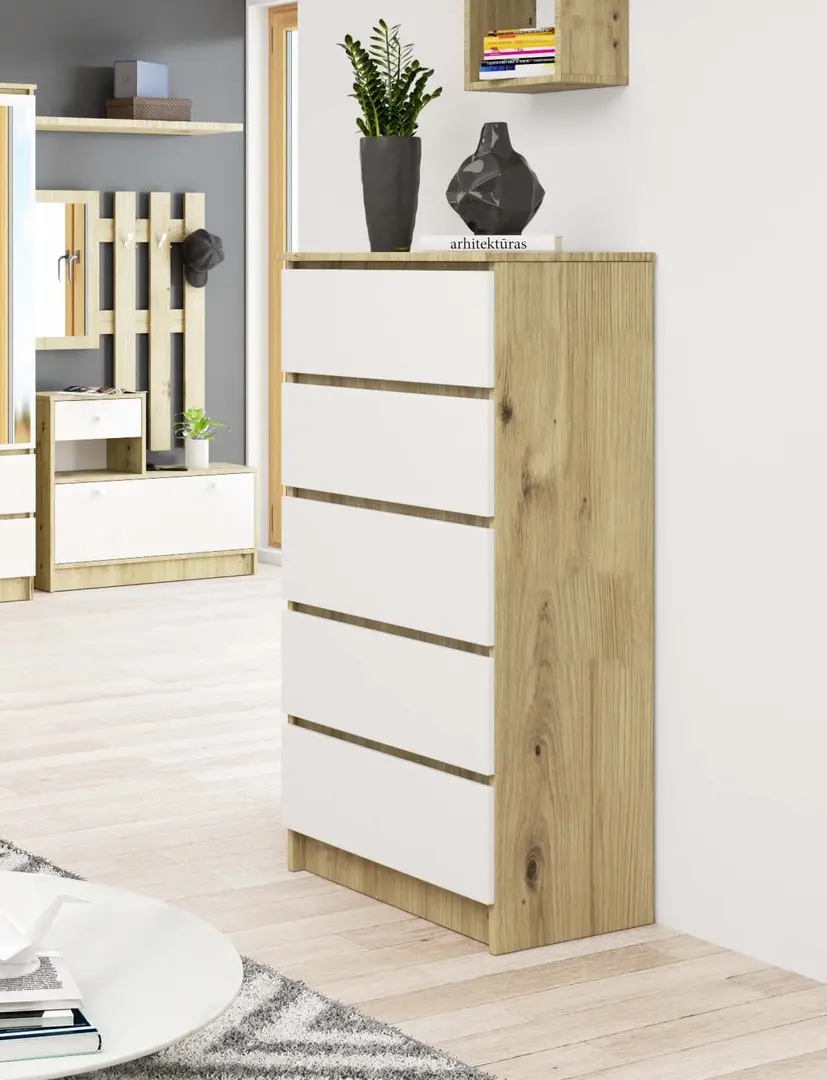 Comoda Akord K60 5SZ (Artisan Oak/White)