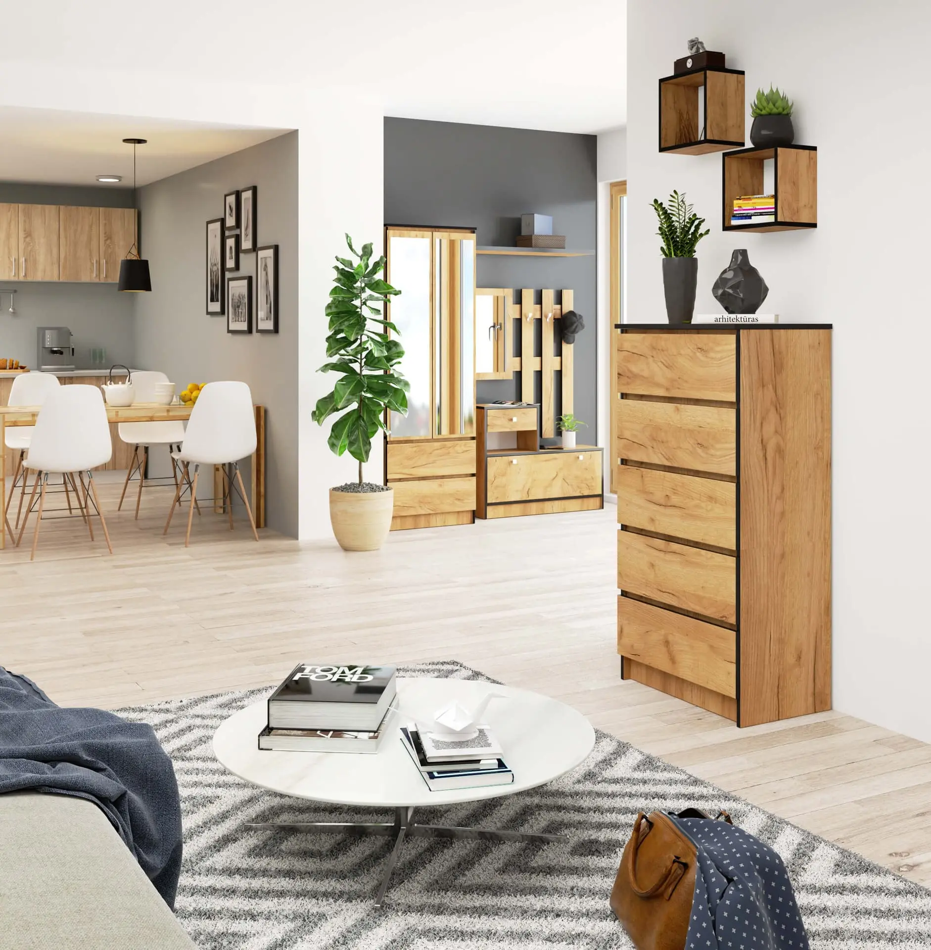 Comoda Akord K60 5SZ (Craft Oak) - 5