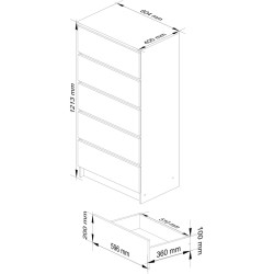 Comoda Akord K60 5SZ (Craft Oak) Thumb