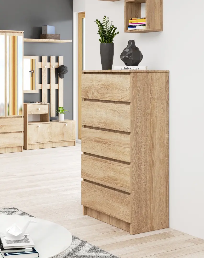 Comoda Akord K60 5SZ (Sonoma Oak)