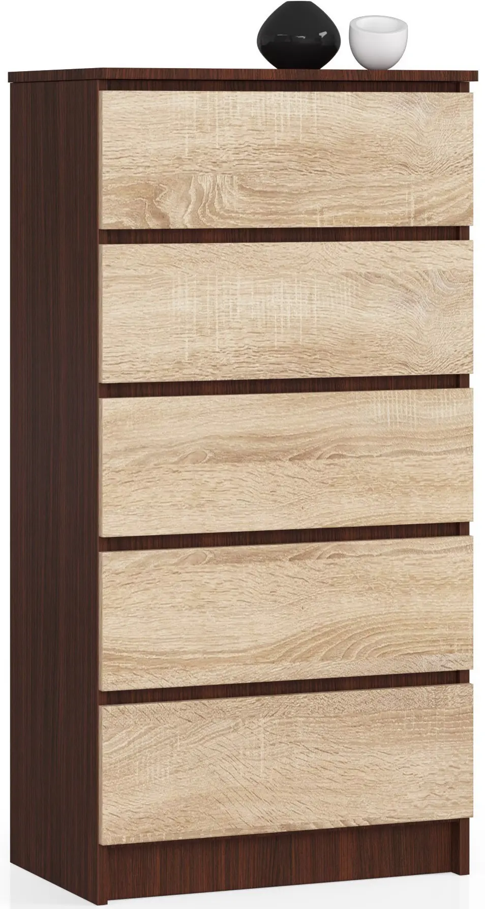 Comoda Akord K60 5SZ (Wenge/Sonoma Oak)