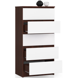Comoda Akord K60 5SZ (Wenge/White) Thumb