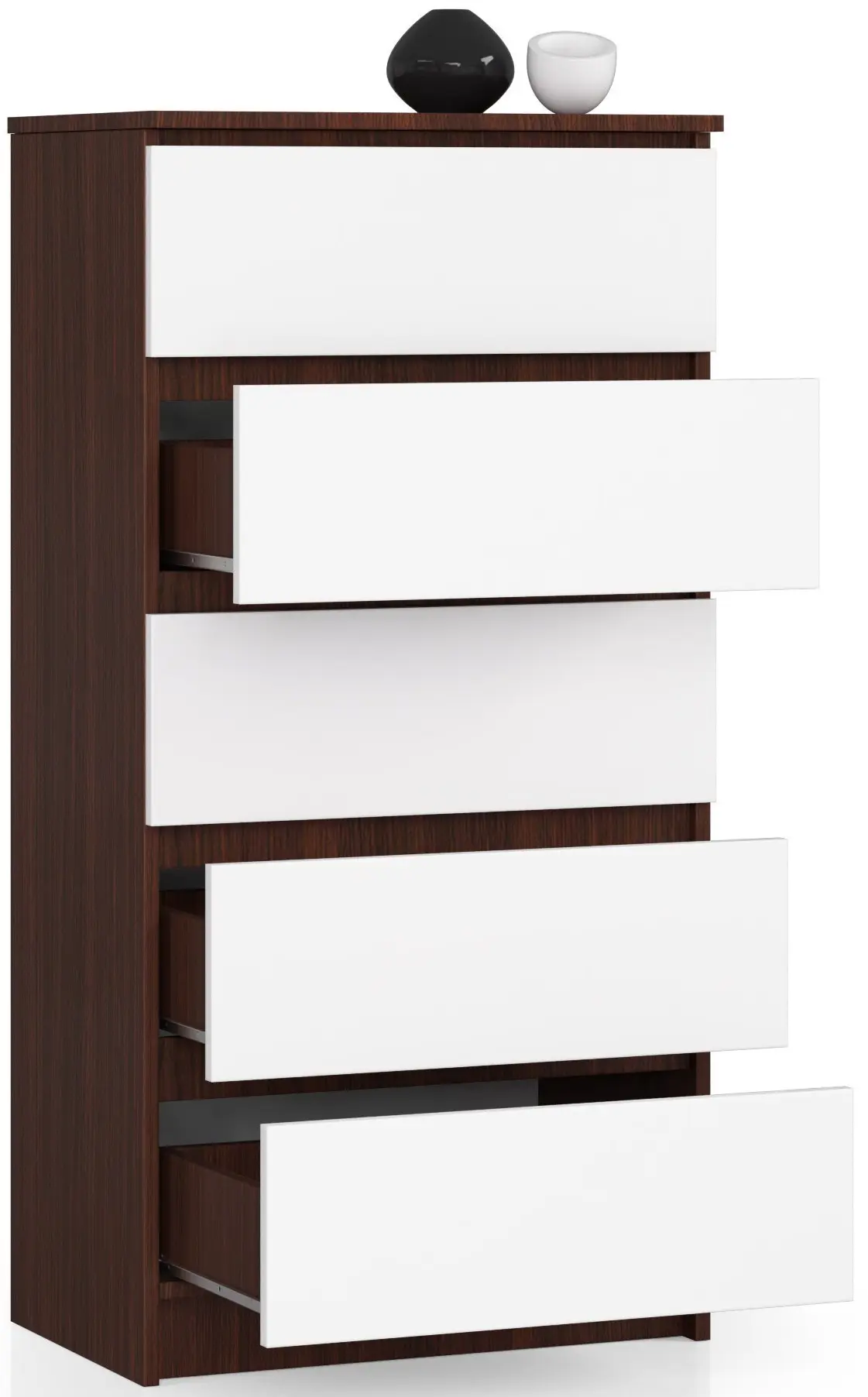 Comoda Akord K60 5SZ (Wenge/White)