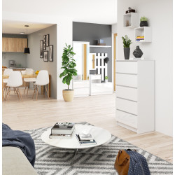 Комод Akord K60 5SZ (White/Glossy White) Thumb