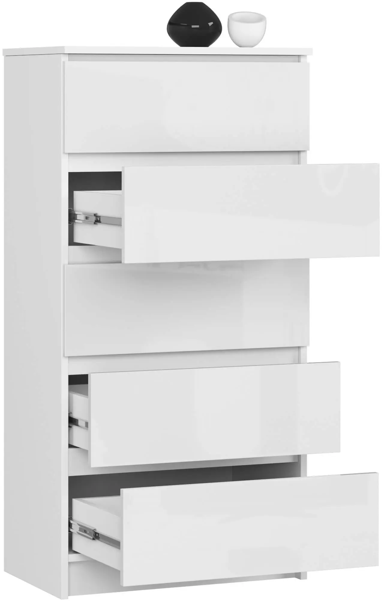 Комод Akord K60 5SZ (White/Glossy White)