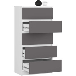 Comoda Akord K60 5SZ (White/Graphite Grey) Thumb