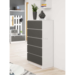 Comoda Akord K60 5SZ (White/Graphite Grey)