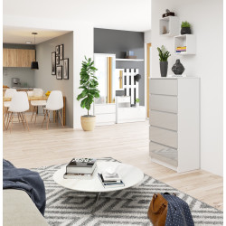 Комод Akord K60 5SZ (White/Metallic Gloss) Thumb