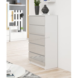 Comoda Akord K60 5SZ (White/Metallic Gloss)
