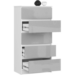 Комод Akord K60 5SZ (White/Metallic Gloss) Thumb