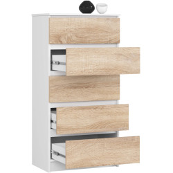 Комод Akord K60 5SZ (White/Sonoma Oak) Thumb