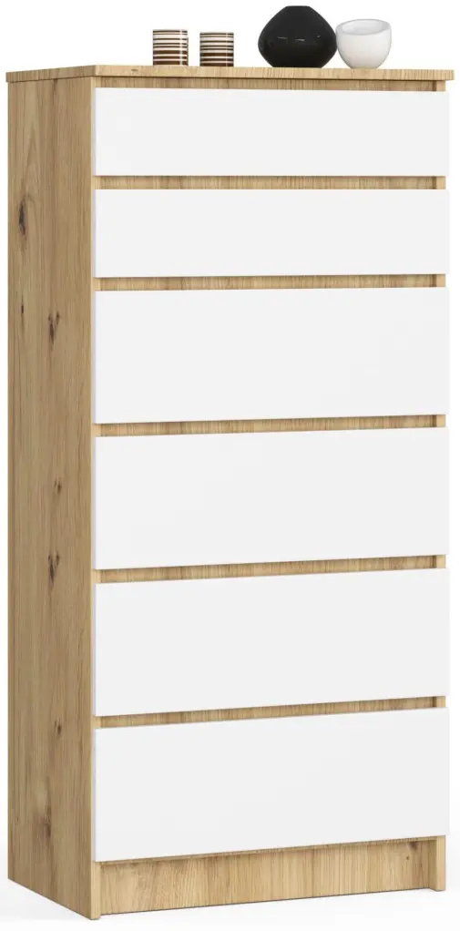 Comoda Akord K60 6SZ (Artisan Oak/White)