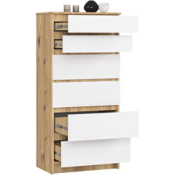 Comoda Akord K60 6SZ (Artisan Oak/White) Thumb