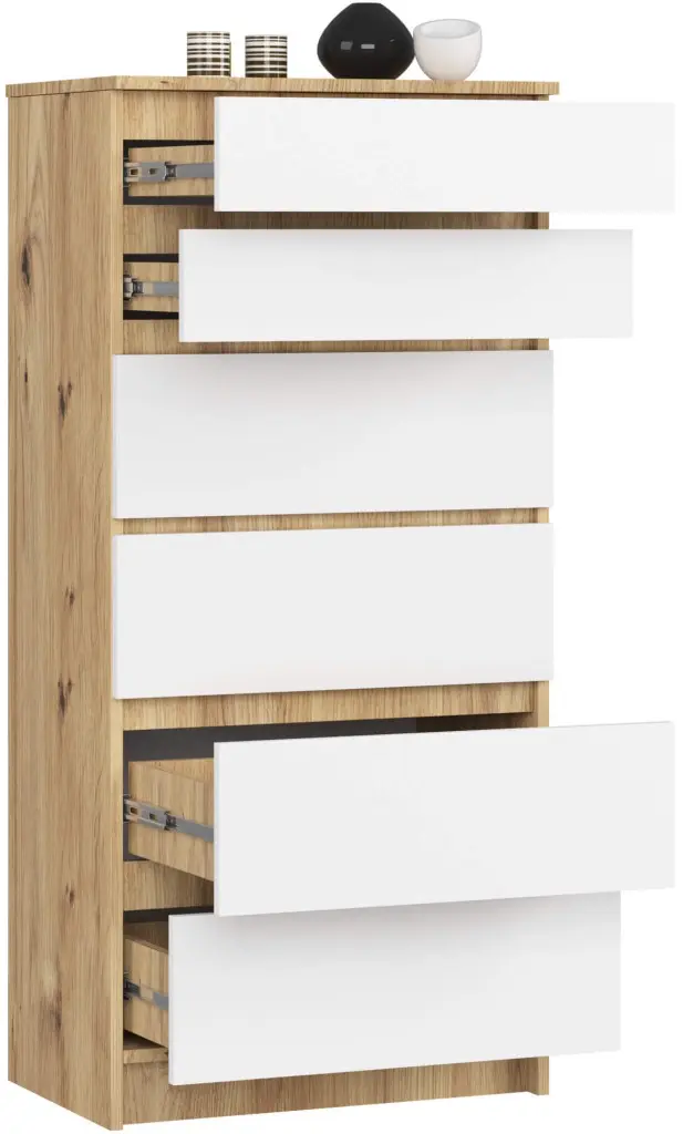 Comoda Akord K60 6SZ (Artisan Oak/White)