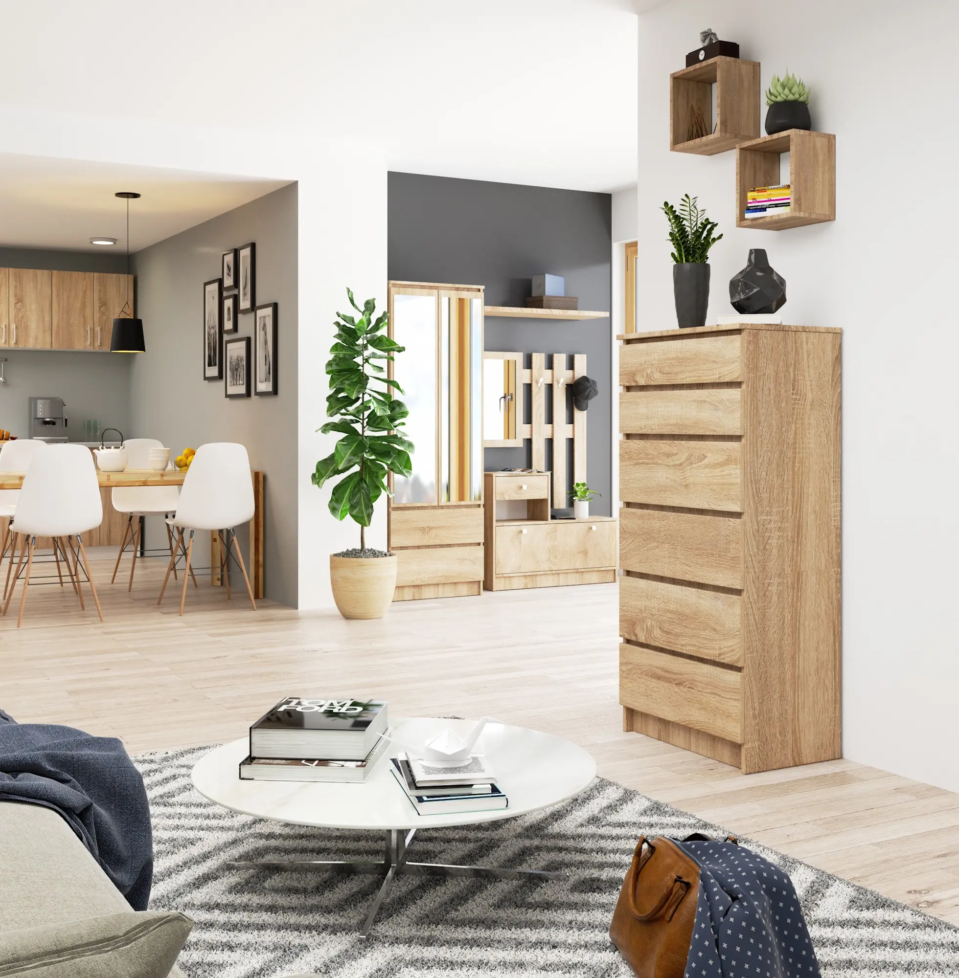 Комод Akord K60 6SZ (Sonoma Oak)