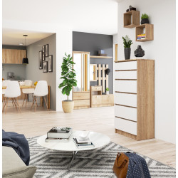Comoda Akord K60 6SZ (Sonoma Oak/White) Thumb