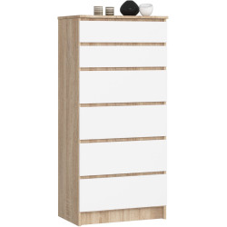 Comoda Akord K60 6SZ (Sonoma Oak/White) Thumb