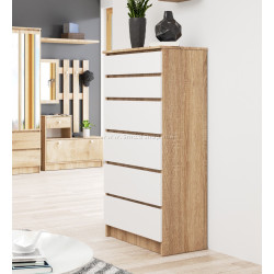Comoda Akord K60 6SZ (Sonoma Oak/White)
