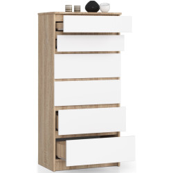 Comoda Akord K60 6SZ (Sonoma Oak/White) Thumb