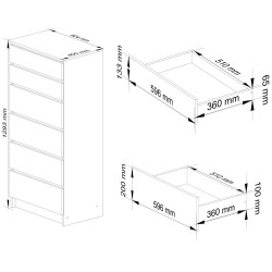 Comoda Akord K60 6SZ (White) Thumb