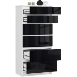 Comoda Akord K60 6SZ (White/Black Gloss) Thumb