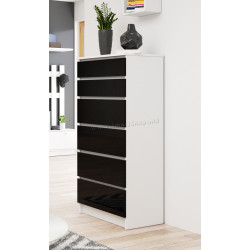 Comoda Akord K60 6SZ (White/Black Gloss)