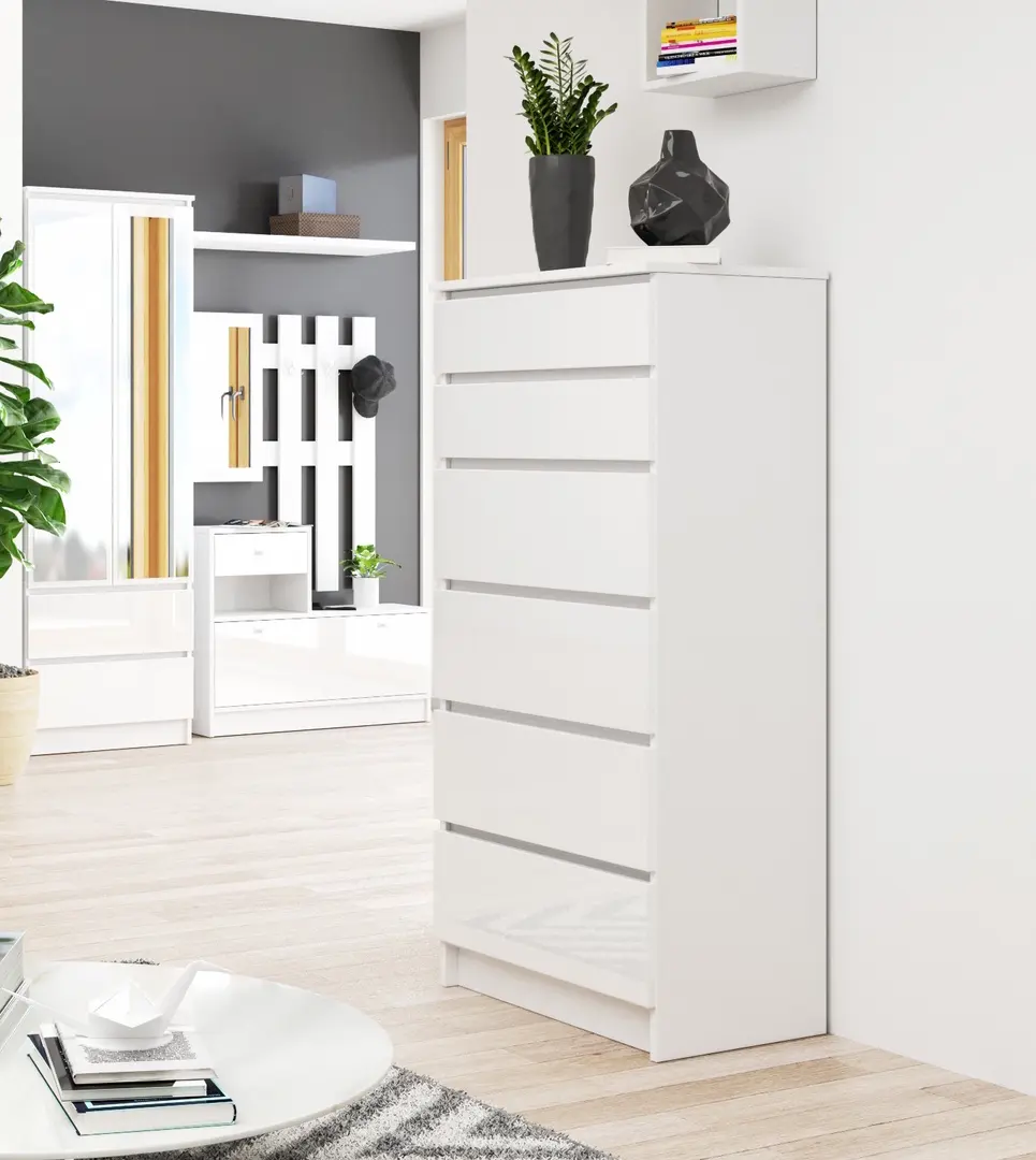 Комод Akord K60 6SZ (White Gloss)