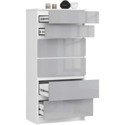 Комод Akord K60 6SZ (White/Metallic Gloss) Thumb