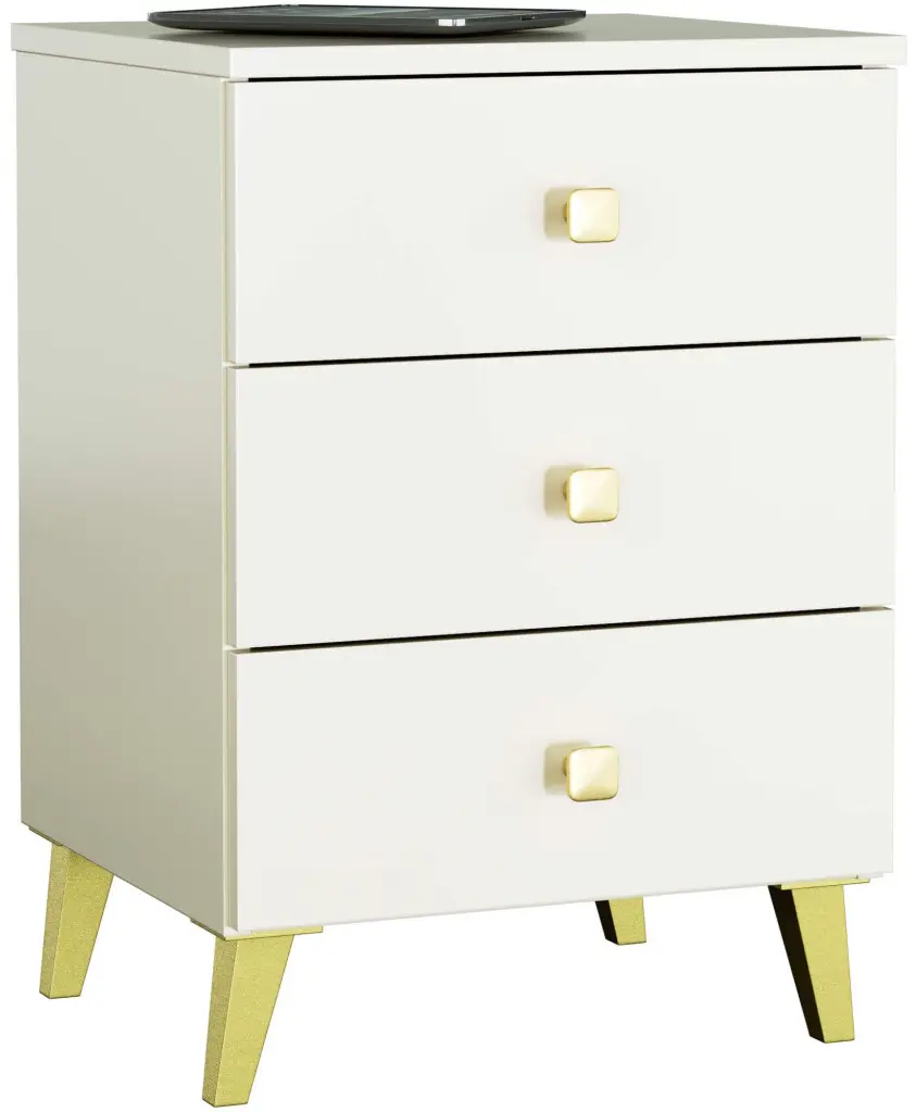 Comoda Akord Mobi 40cm 3SZ (Cashmere/Gold)