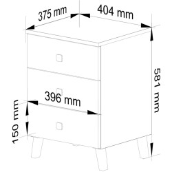 Comoda Akord Mobi 40cm 3SZ (Cashmere/Gold) Thumb