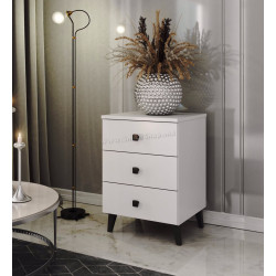 Comoda Akord Mobi 40cm 3SZ (White/Black)