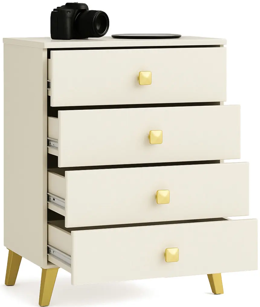 Comoda Akord Mobi 60cm 4SZ (Cashmere/Gold)