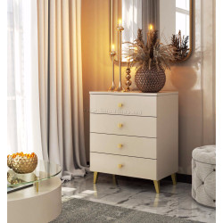 Comoda Akord Mobi 60cm 4SZ (Cashmere/Gold)