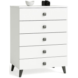 Comoda Akord Mobi 60cm 5SZ (White/Black) Thumb