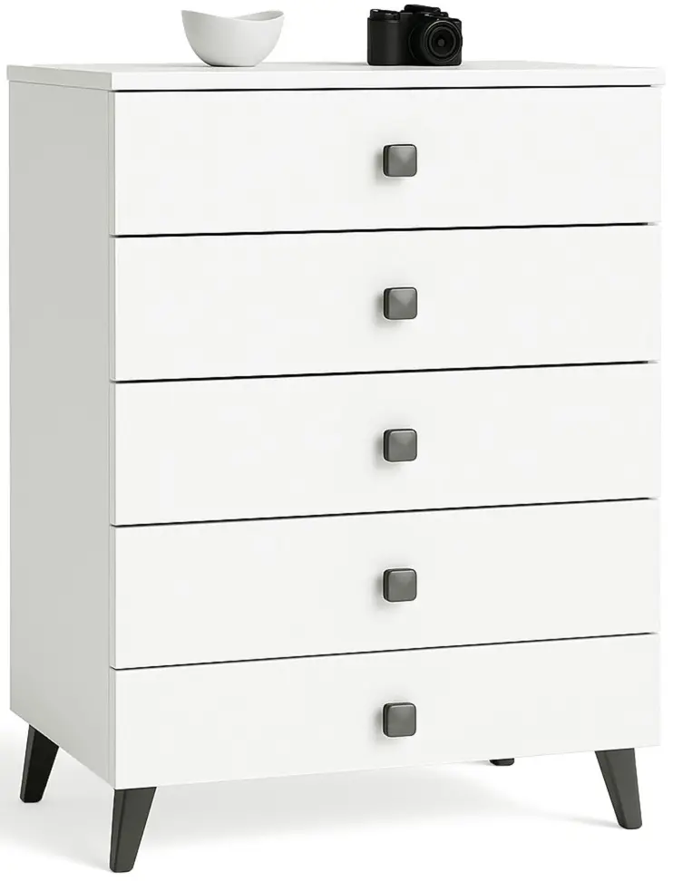 Comoda Akord Mobi 60cm 5SZ (White/Black)