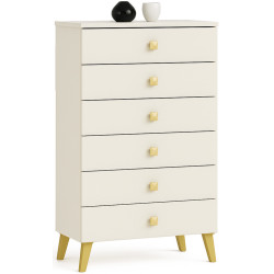 Comoda Akord Mobi 60cm 6SZ (Cashmere/Gold) Thumb