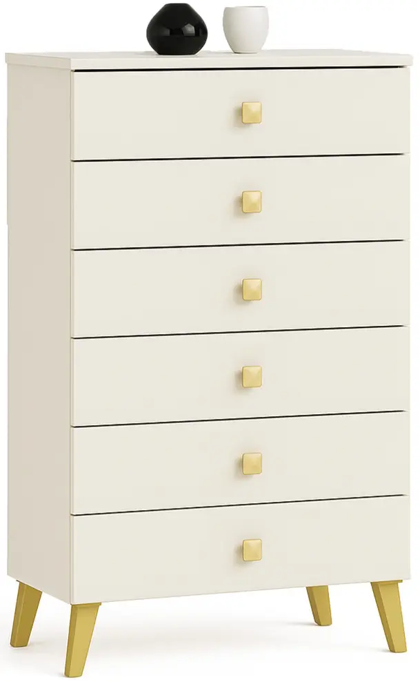 Comoda Akord Mobi 60cm 6SZ (Cashmere/Gold)