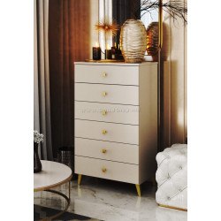 Comoda Akord Mobi 60cm 6SZ (Cashmere/Gold)