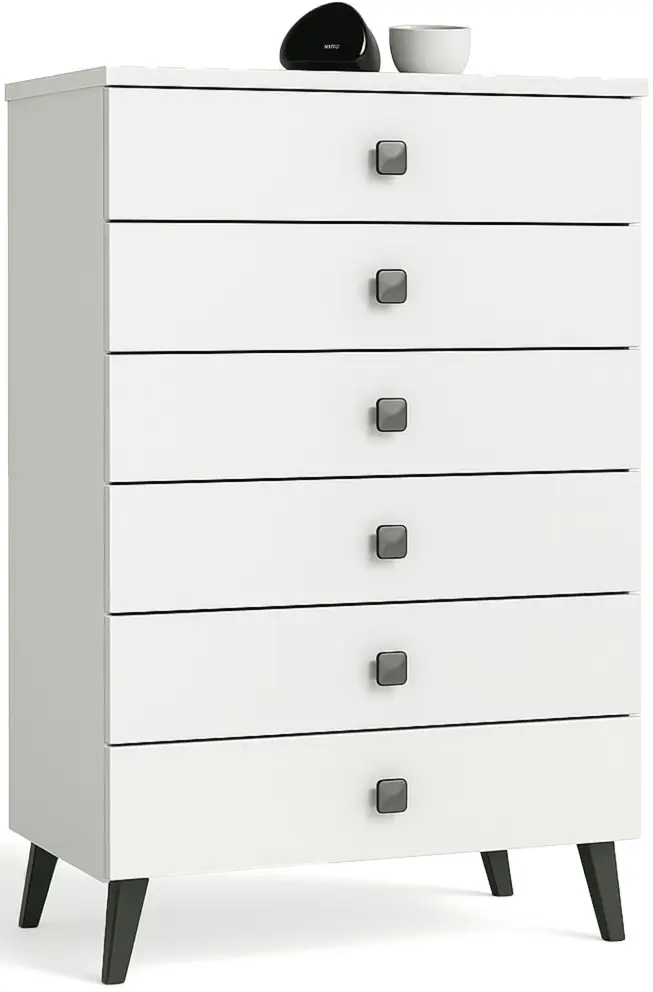 Comoda Akord Mobi 60cm 6SZ (White/Black)