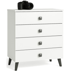 Comoda Akord Mobi K-04 60cm 4SZ (White/Black) Thumb